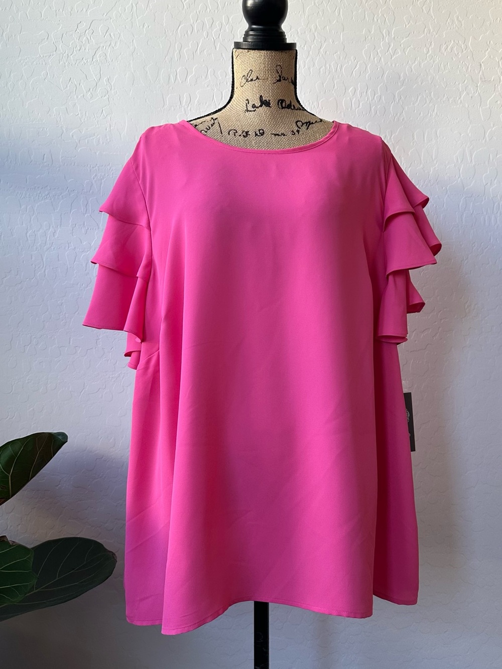 NWT Vince Camuto Costal Cool Pink Bliss Blouse Size 2X